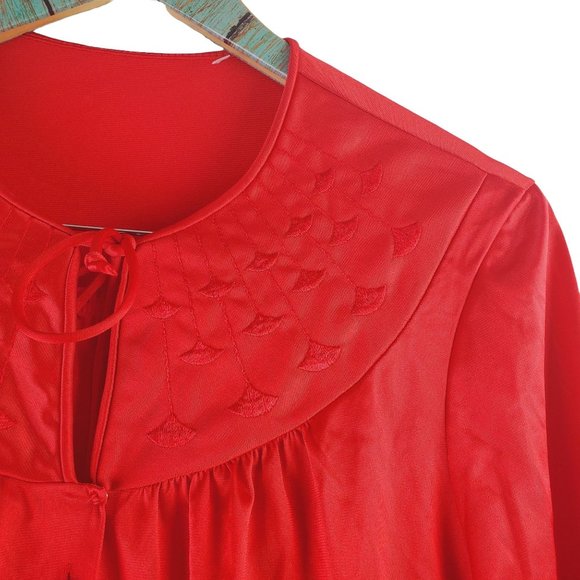 Vintage 70's Vanity Fair TWO Piece Valentine Red High Rise Pajama Pant Set, Sz M - Picture 5 of 9